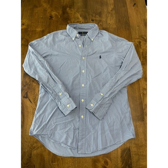 Ralph Lauren Other - Euc Mens Ralph Lauren Custom Fit‎ long sleeve button up blue plaid cotton size M